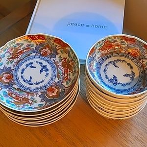 Vintage Andrea by Sadek Made in Japan - 7 plates + 8 bowls